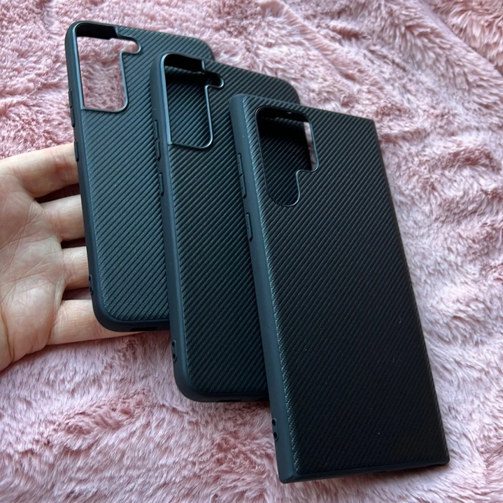 For Samsung Galaxy S22,S22plus,S22 ultra phone case plastic/leather carbon fiber